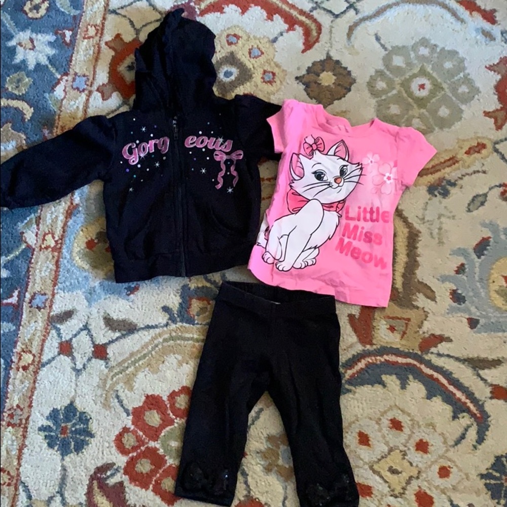 Pants, short sleeve tee and sweatshirt 9-12 mos